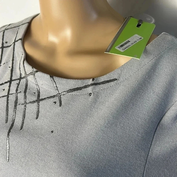 Vintage NWT sweater,tunic WOMEN XS and S, abstract,beads,metallic,career,office - Picture 6 of 13